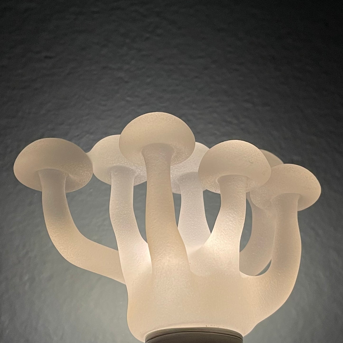 Mushroom, frosted clear glass led night light.