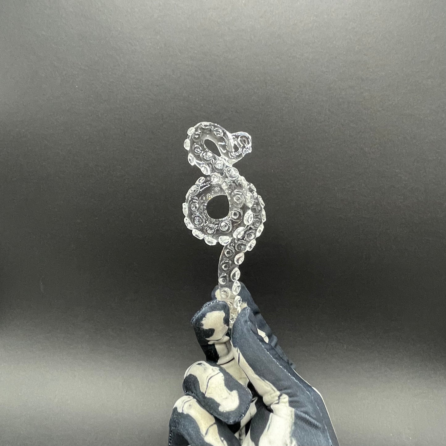 3 clear tentacle ornaments