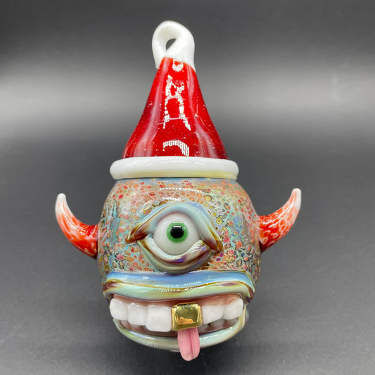 Santa hat cyclops ornament