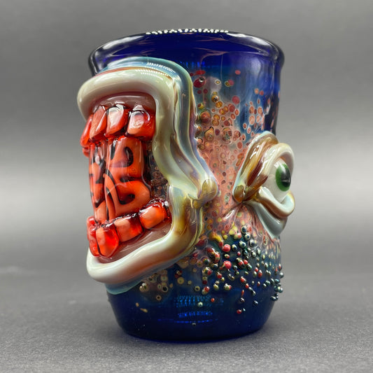 Brain eating zombie shot glass