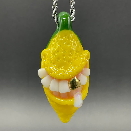 Grinning lemon pendant