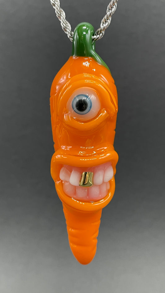 Glass carrot pendant