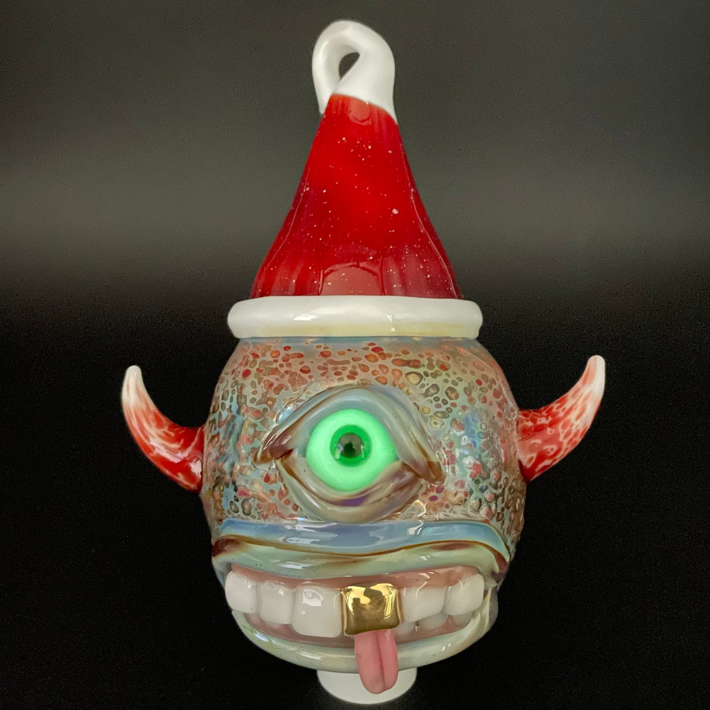 Santa hat cyclops ornament