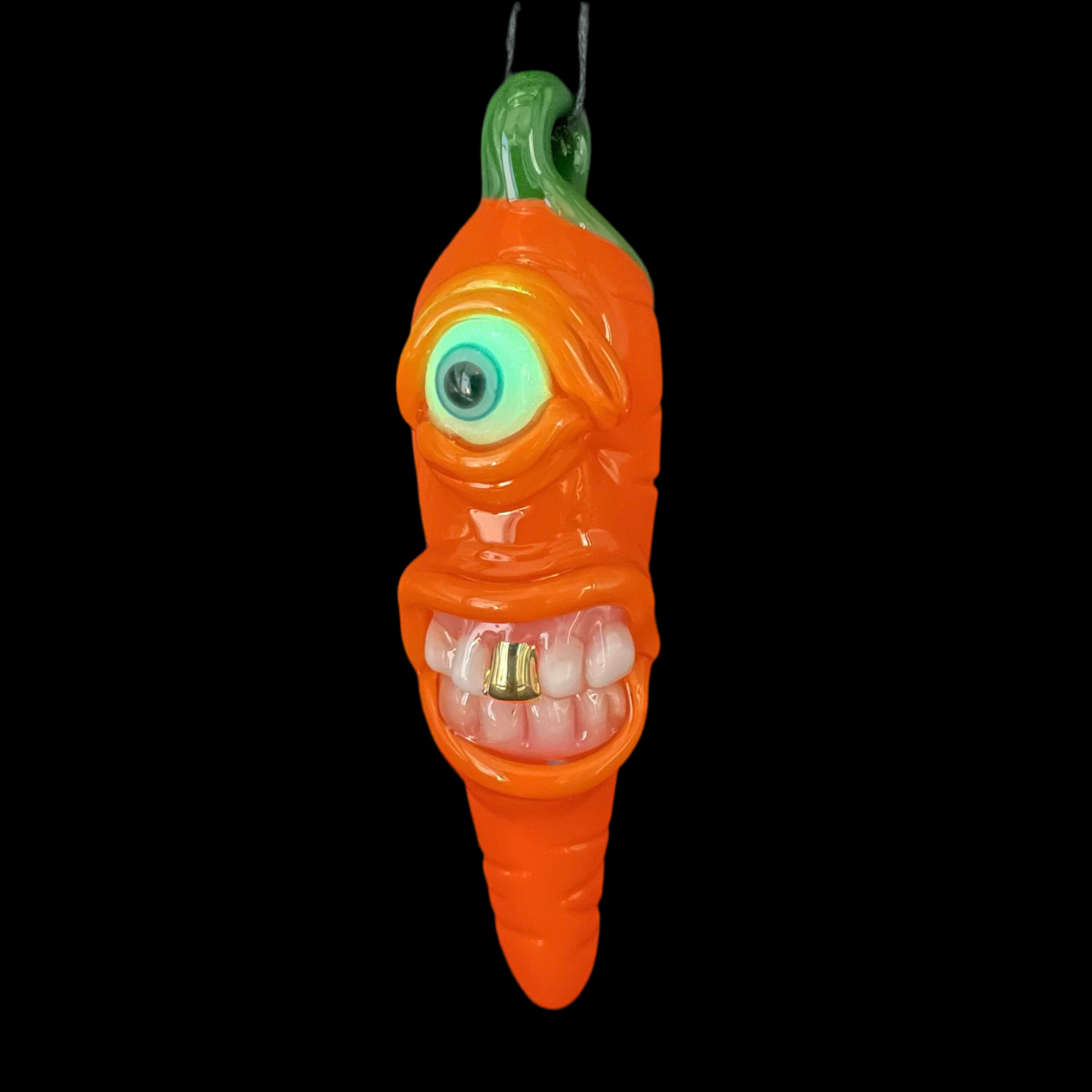 Glass carrot pendant