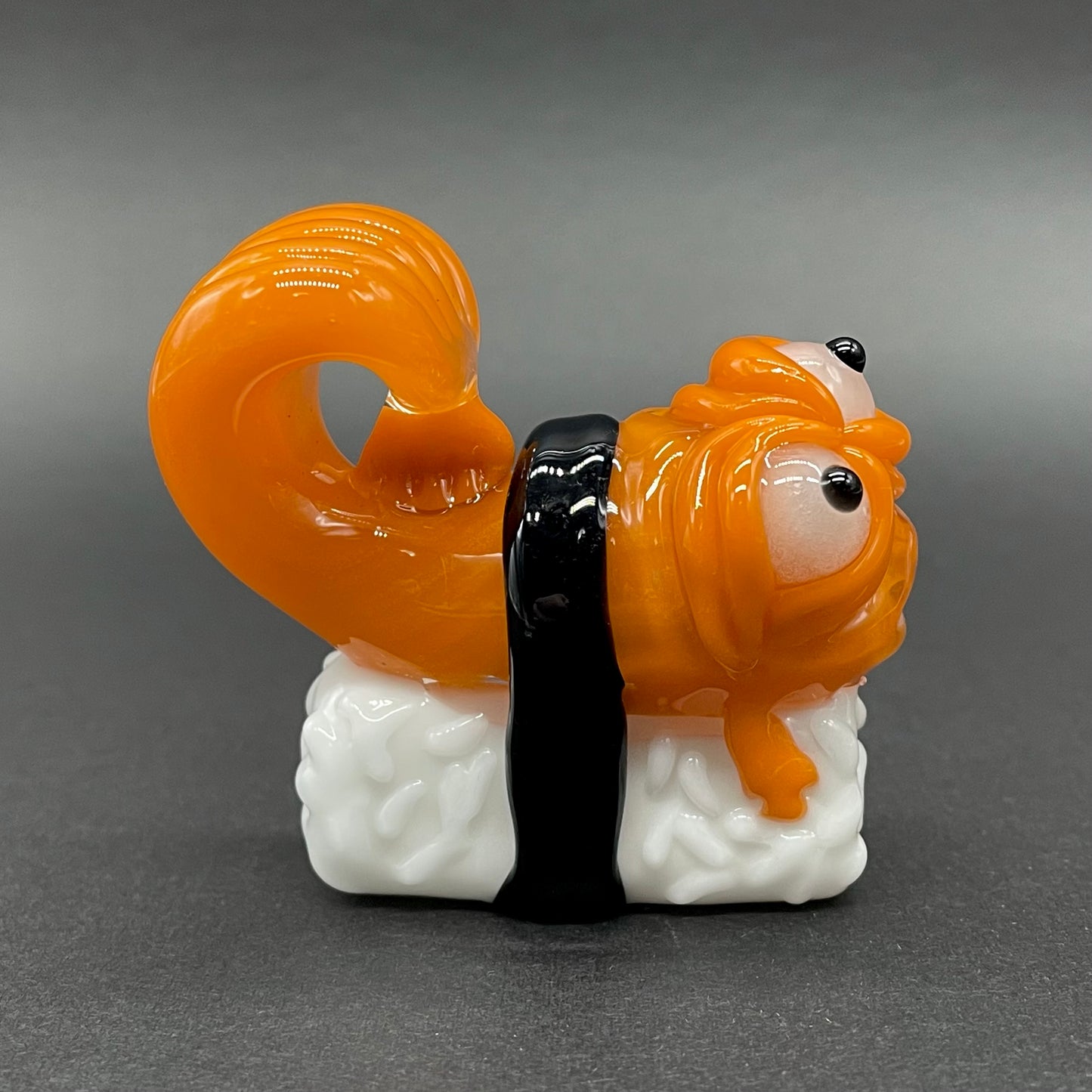 Mutant three eyed fish sushi glass pendant