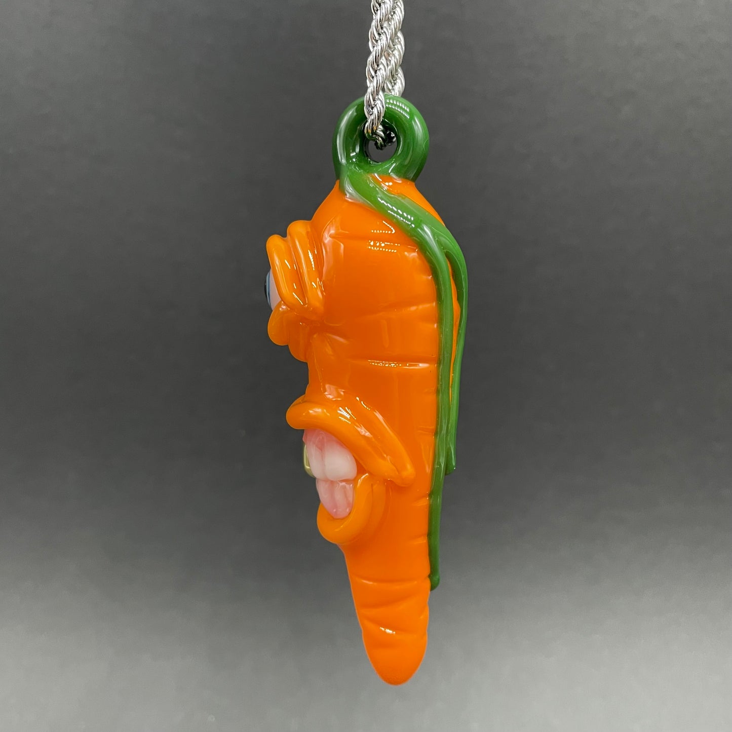 Glass carrot pendant