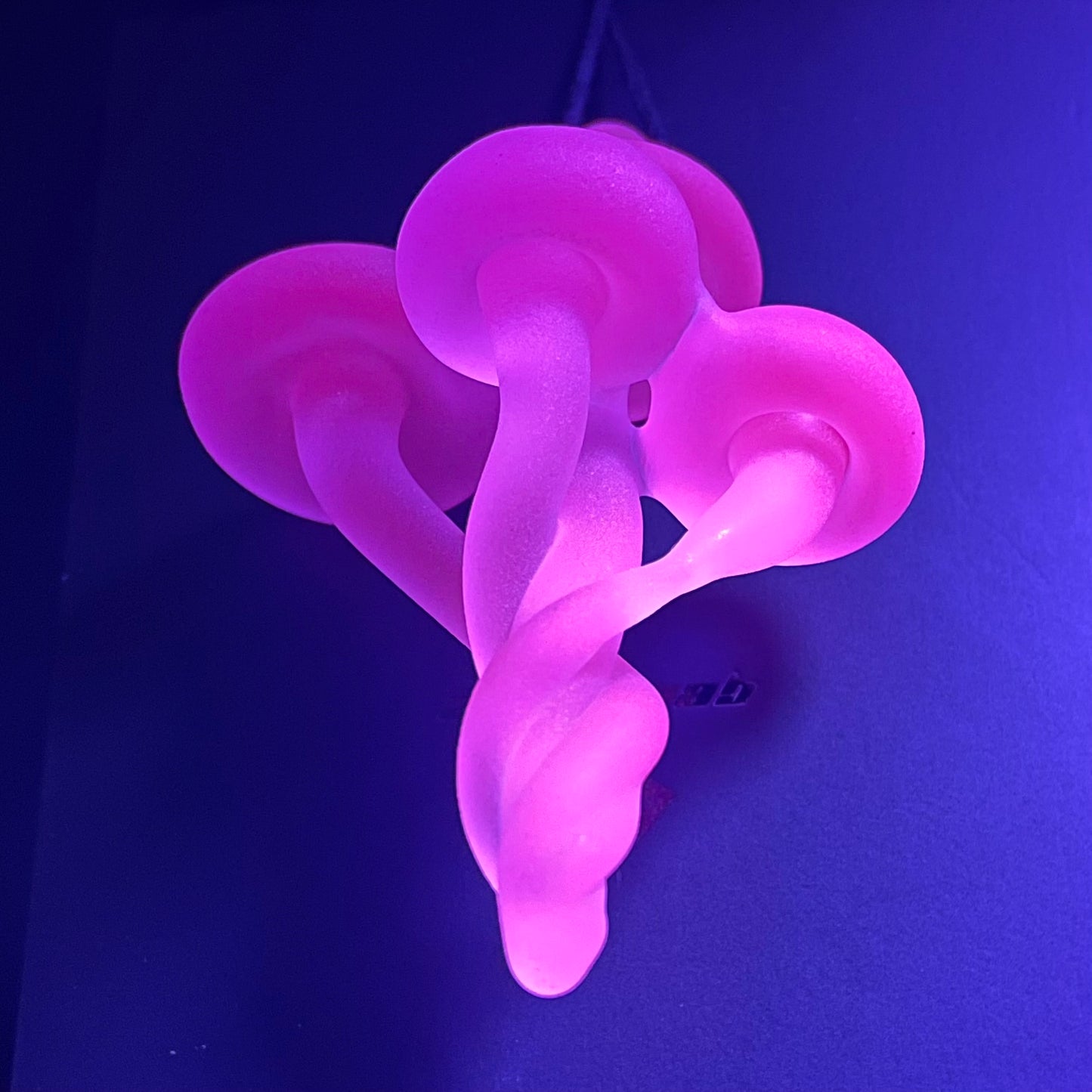 Blacklight mushroom pendant