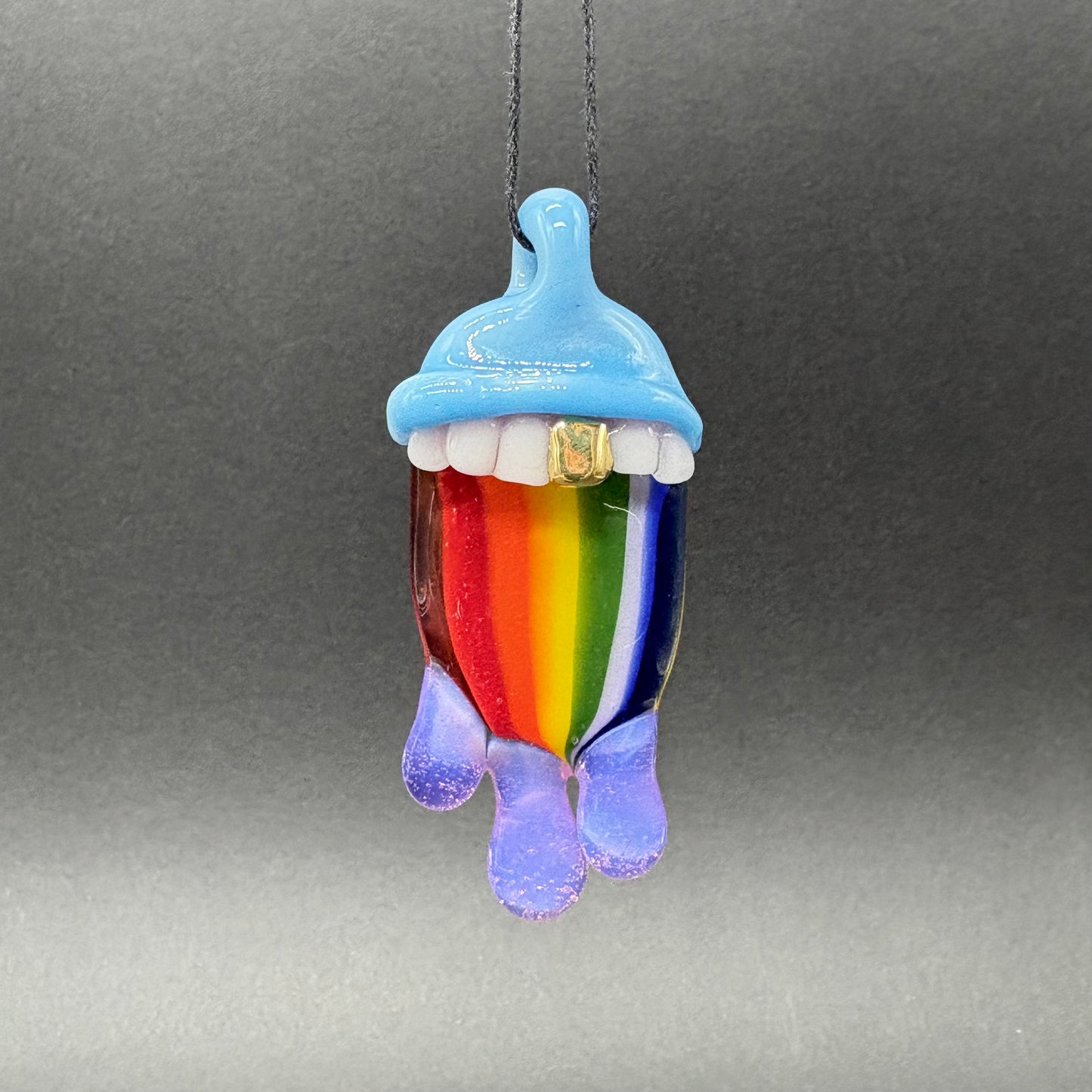 Drippy tongue rainbow tongue pendant