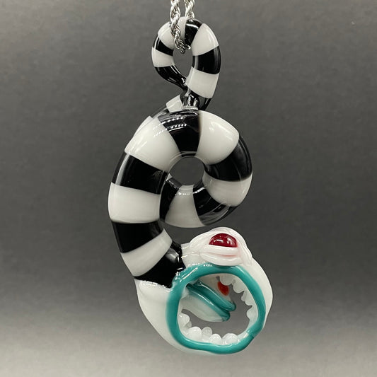 Beetlejuice Inspired solid glass Sandworm Sculpture