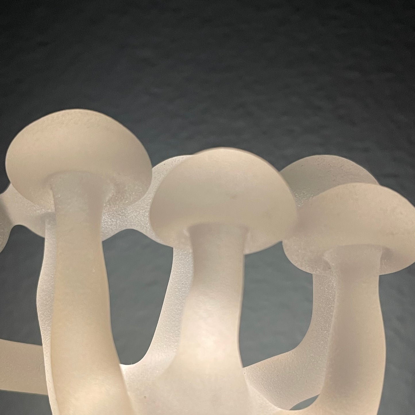 Mushroom, frosted clear glass led night light.