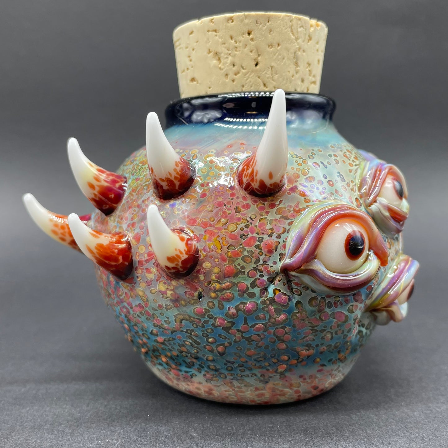 Large bizarre glass cork jar