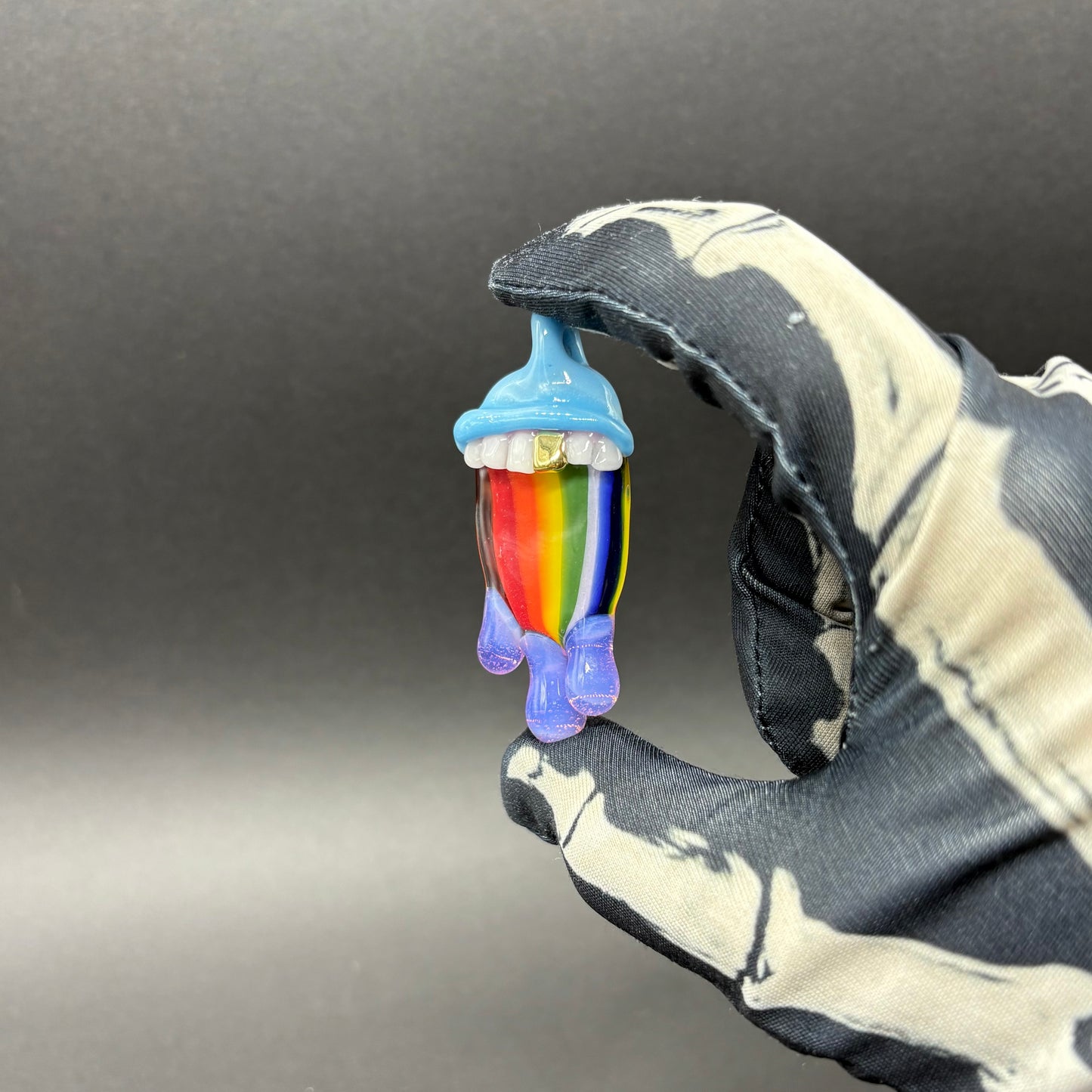Drippy tongue rainbow tongue pendant