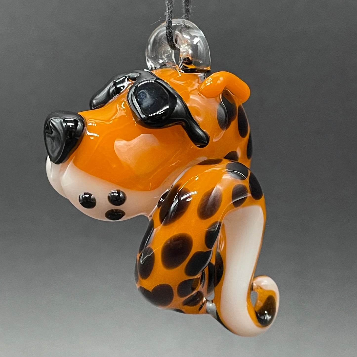 Slithering Chester Cheetah glass pendant
