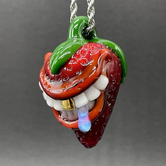 Toothy strawberry pendant