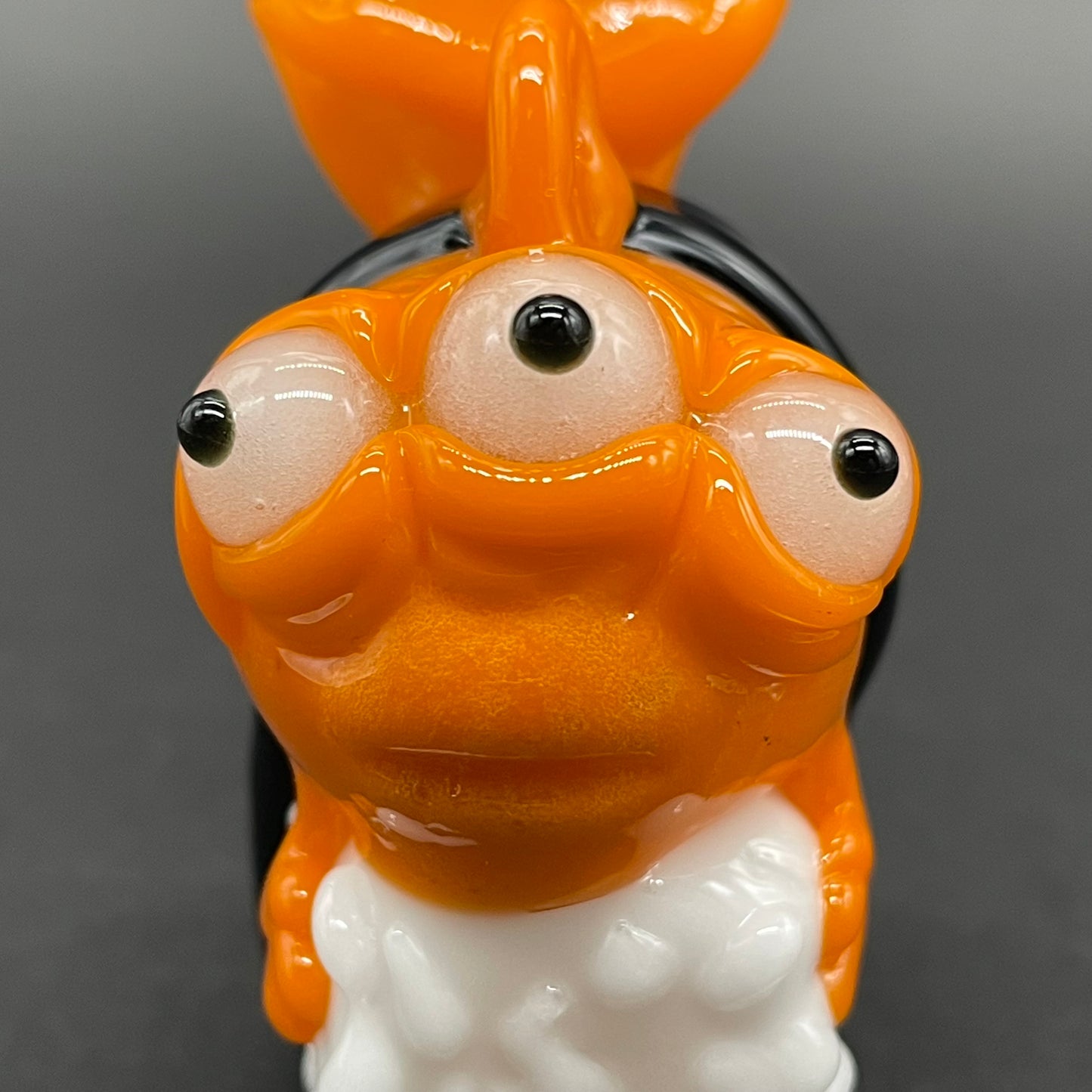 Mutant three eyed fish sushi glass pendant