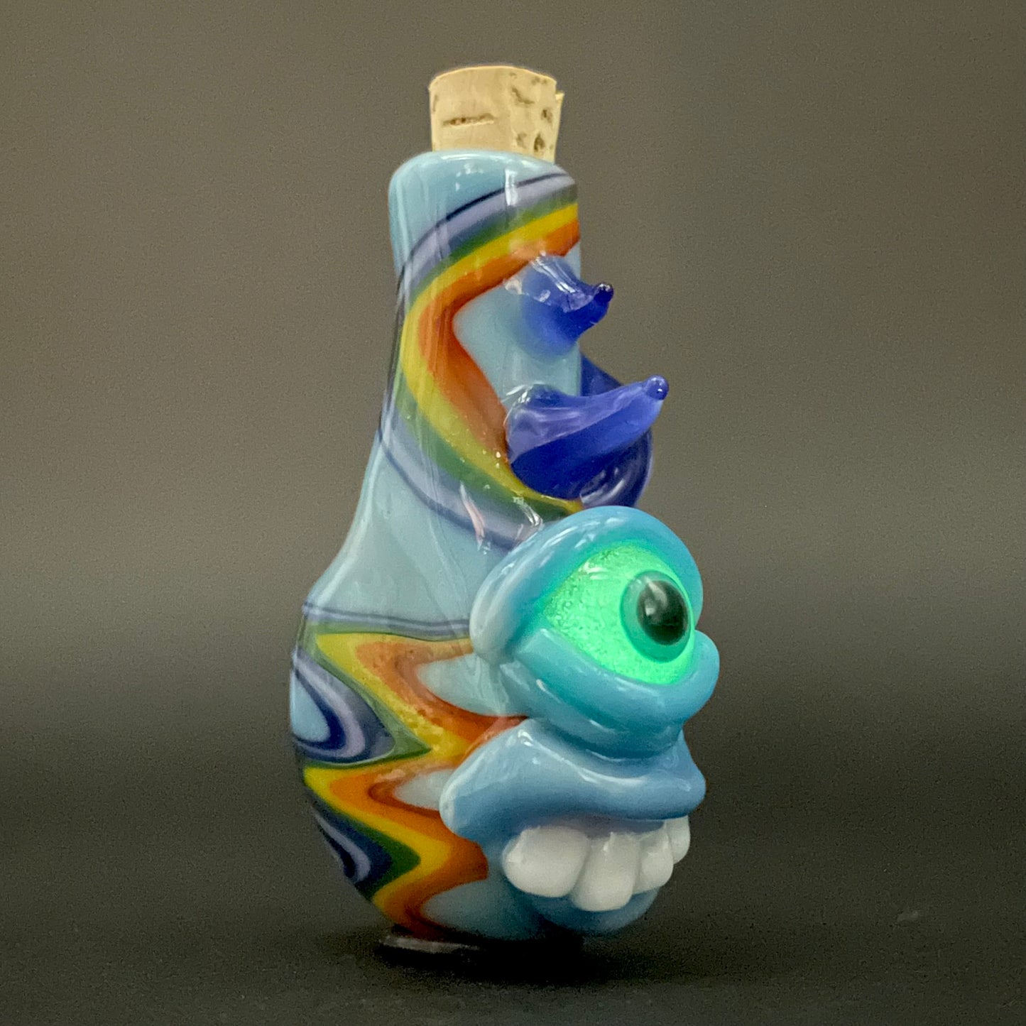 Rainbow cork bottle pendant