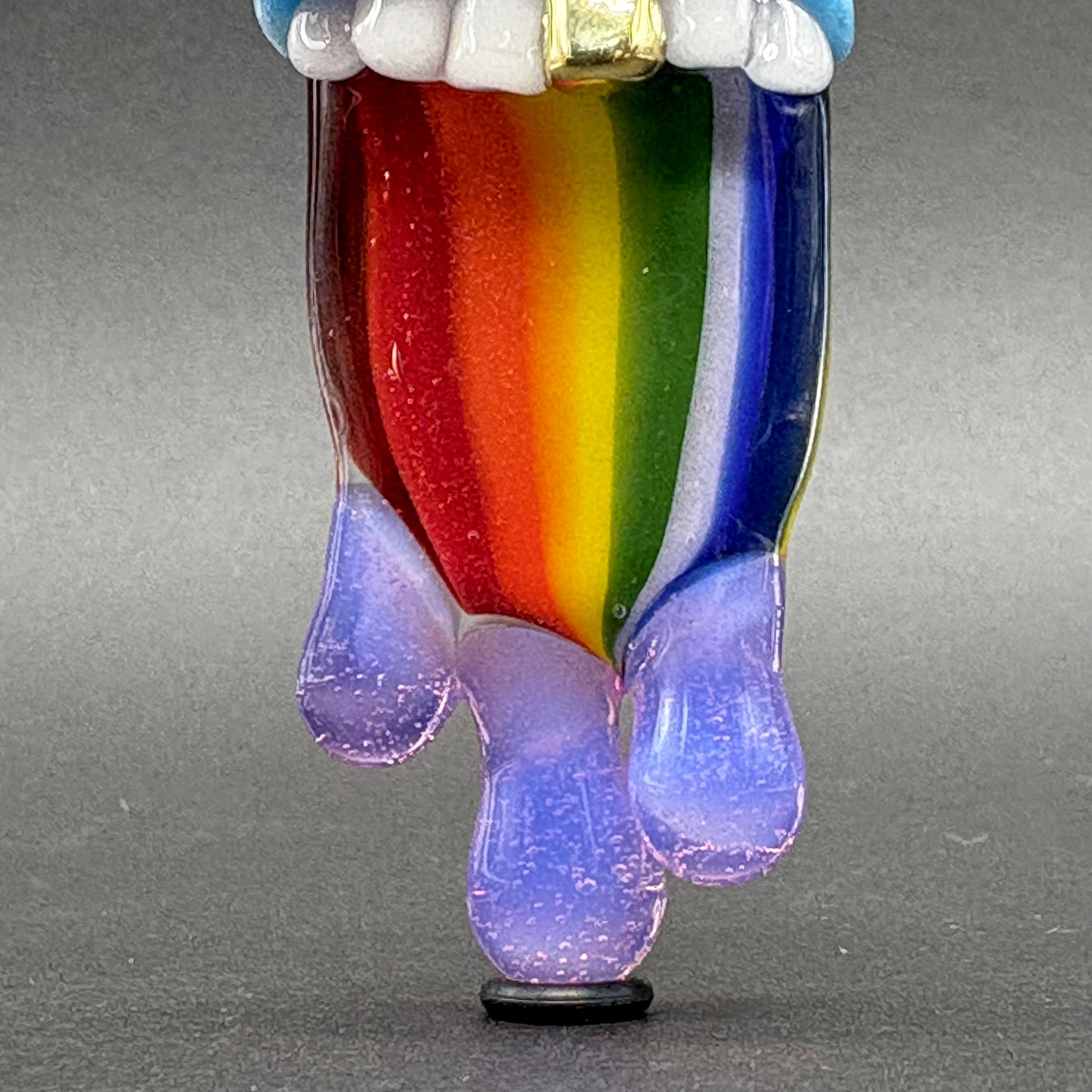 Drippy tongue rainbow tongue pendant
