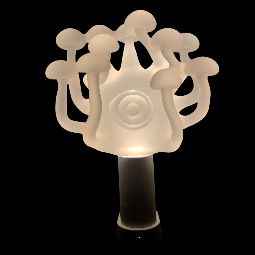Large Mushroom, frosted clear glass led night light. #1