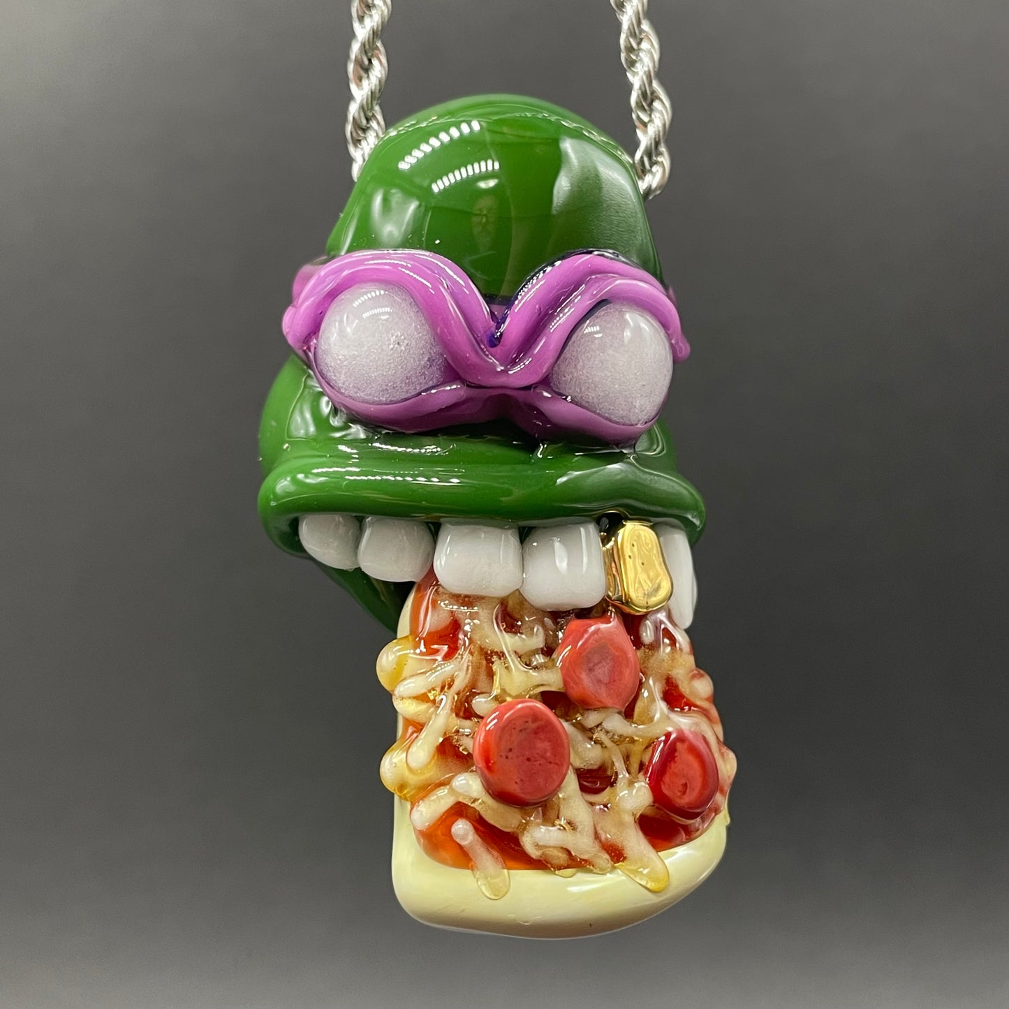 Glass Donatello ninja turtle pendant