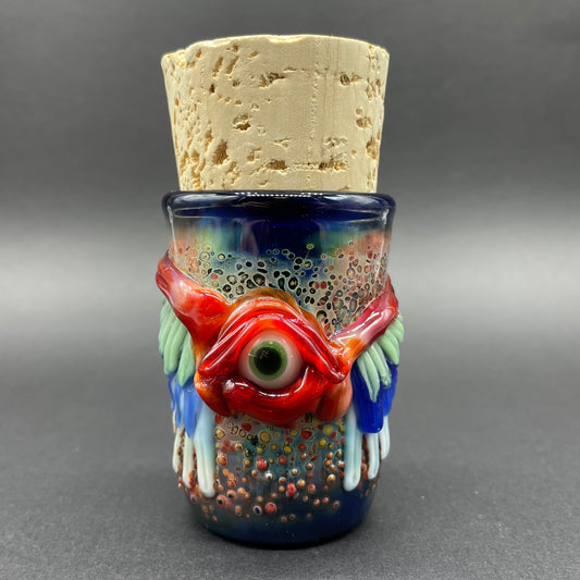 Winged phoenix cork jar