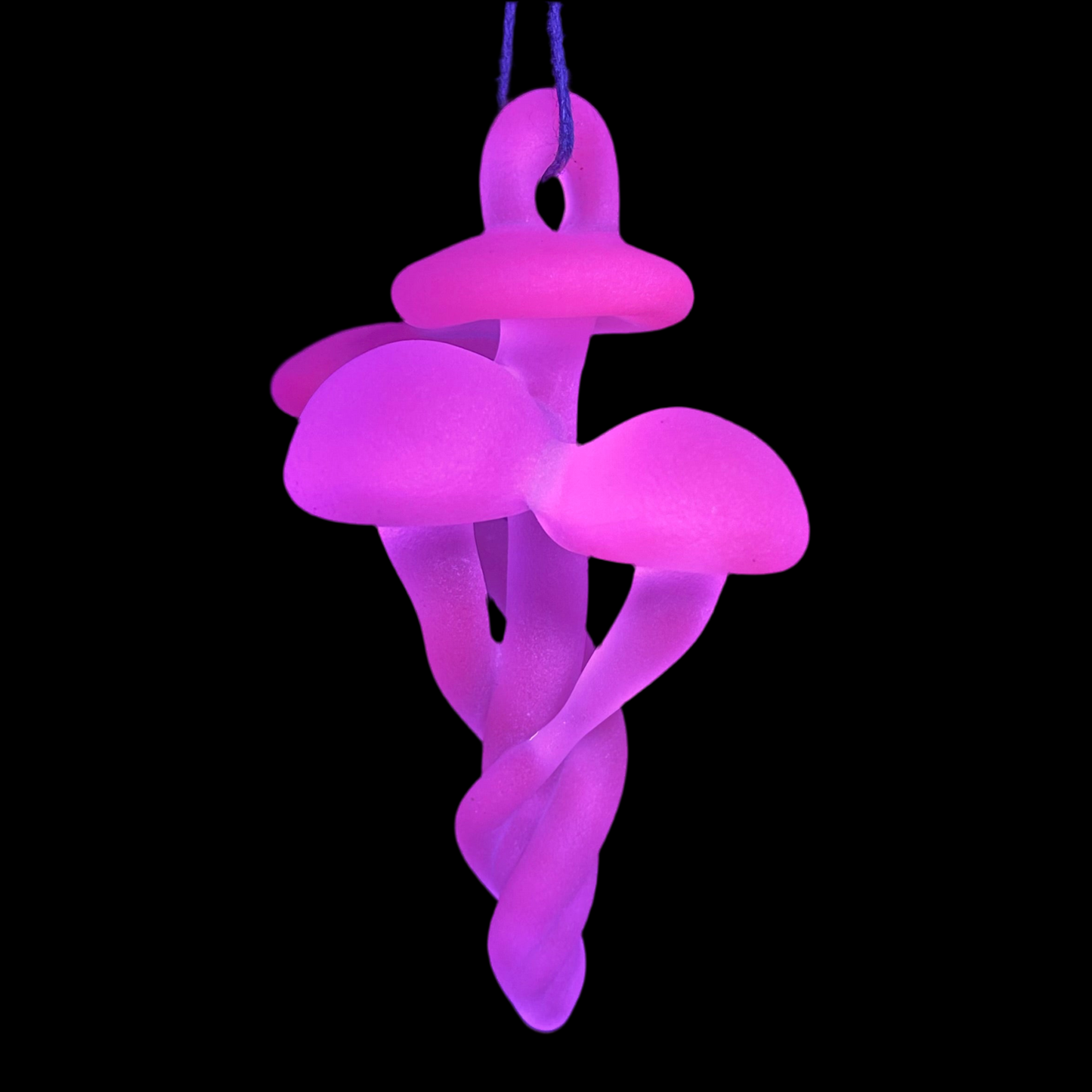 Blacklight mushroom pendant