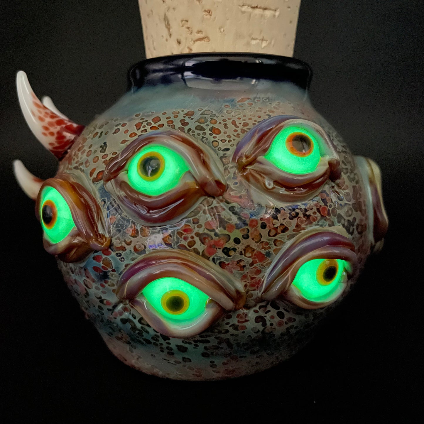 Large bizarre glass cork jar