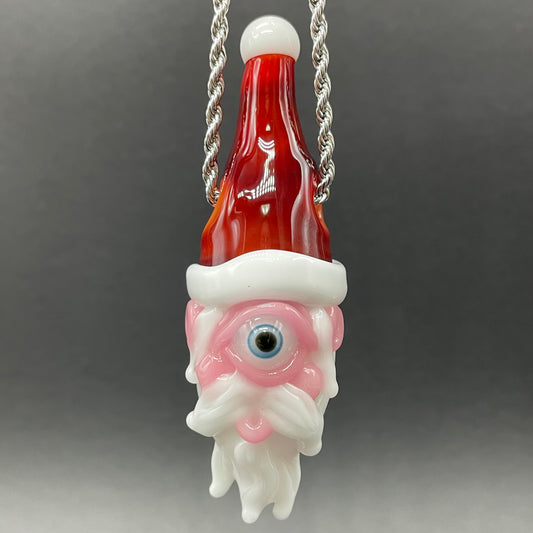 Cyclops Santa glass pendant