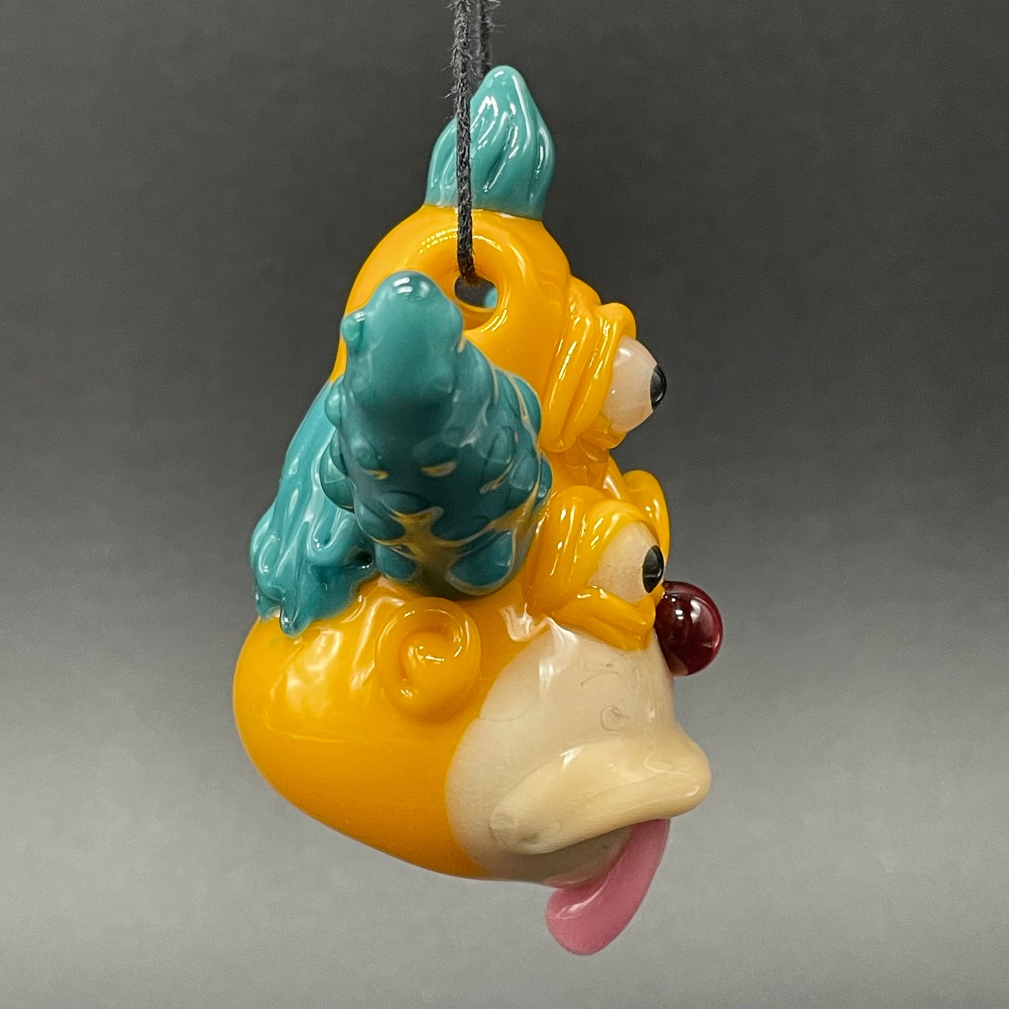Third eye Krusty the clown glass pendant