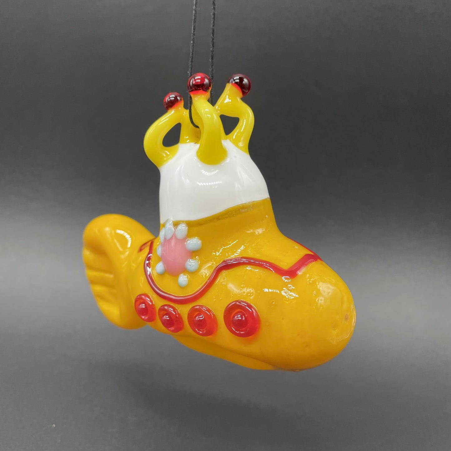 glass yellow submarine ornament