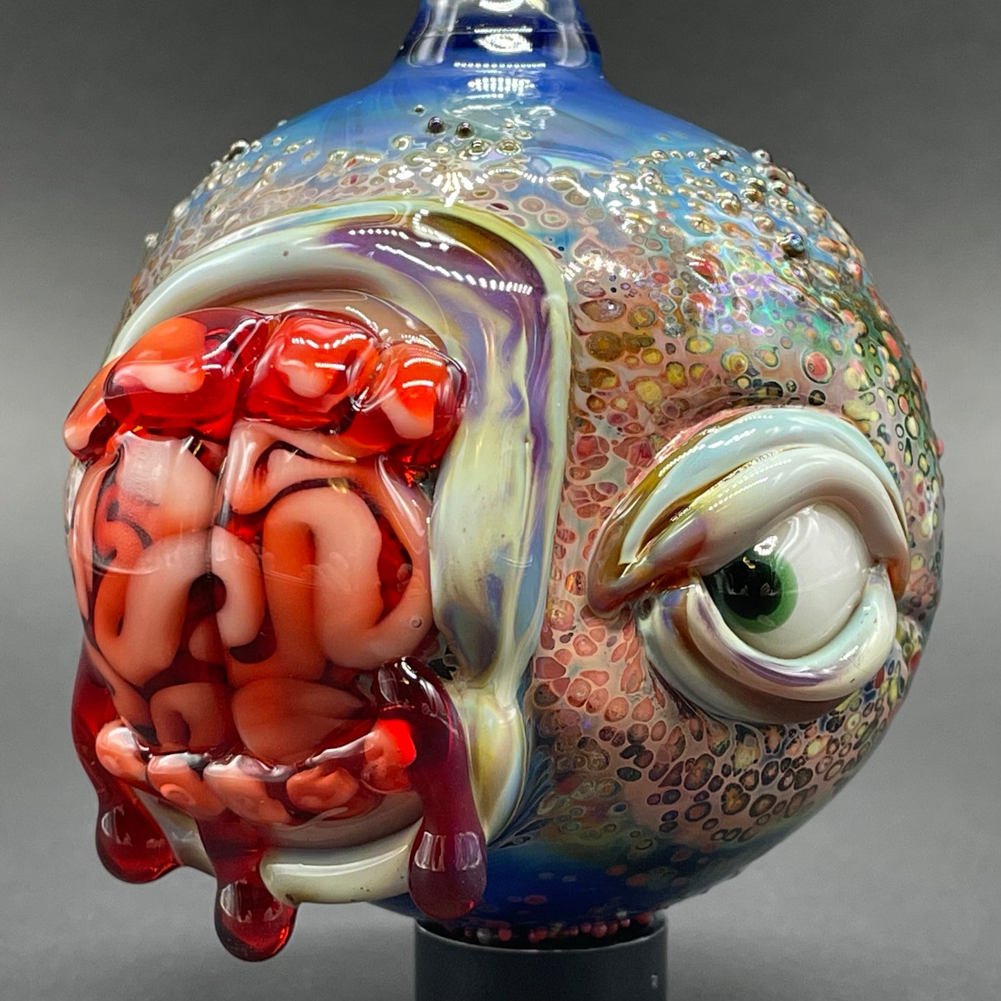 Brain eating zombie ornament