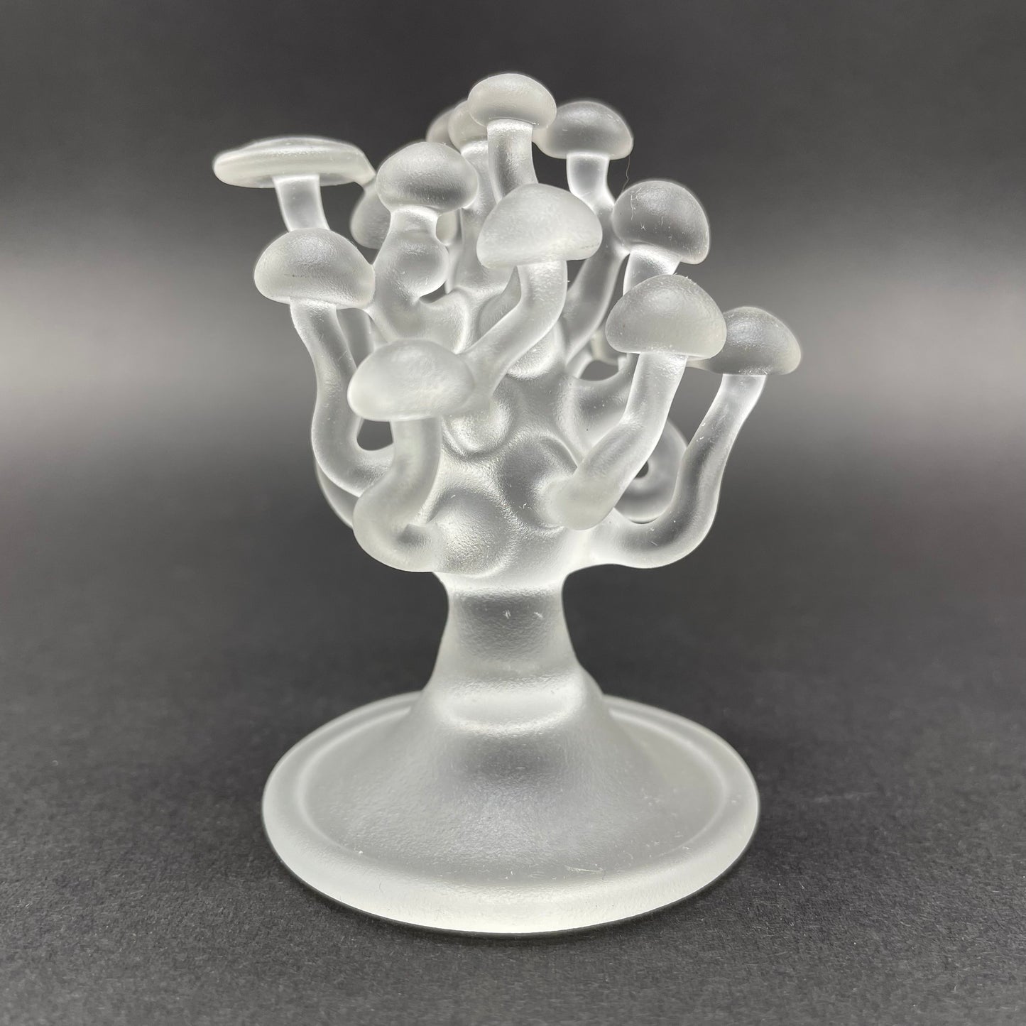 small glass mushroom sculpture
