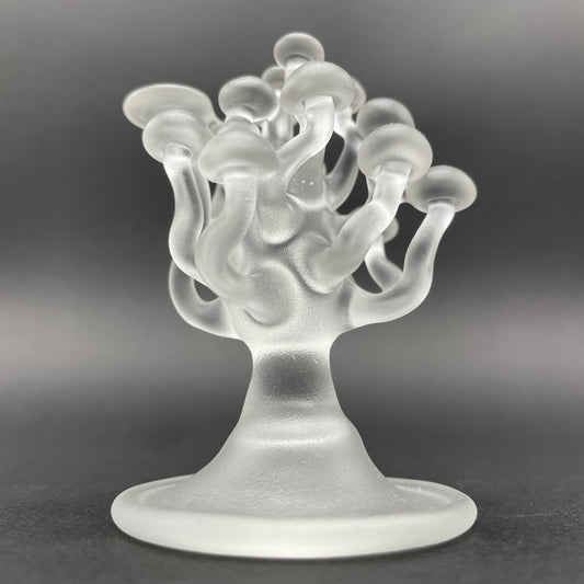 small glass mushroom sculpture
