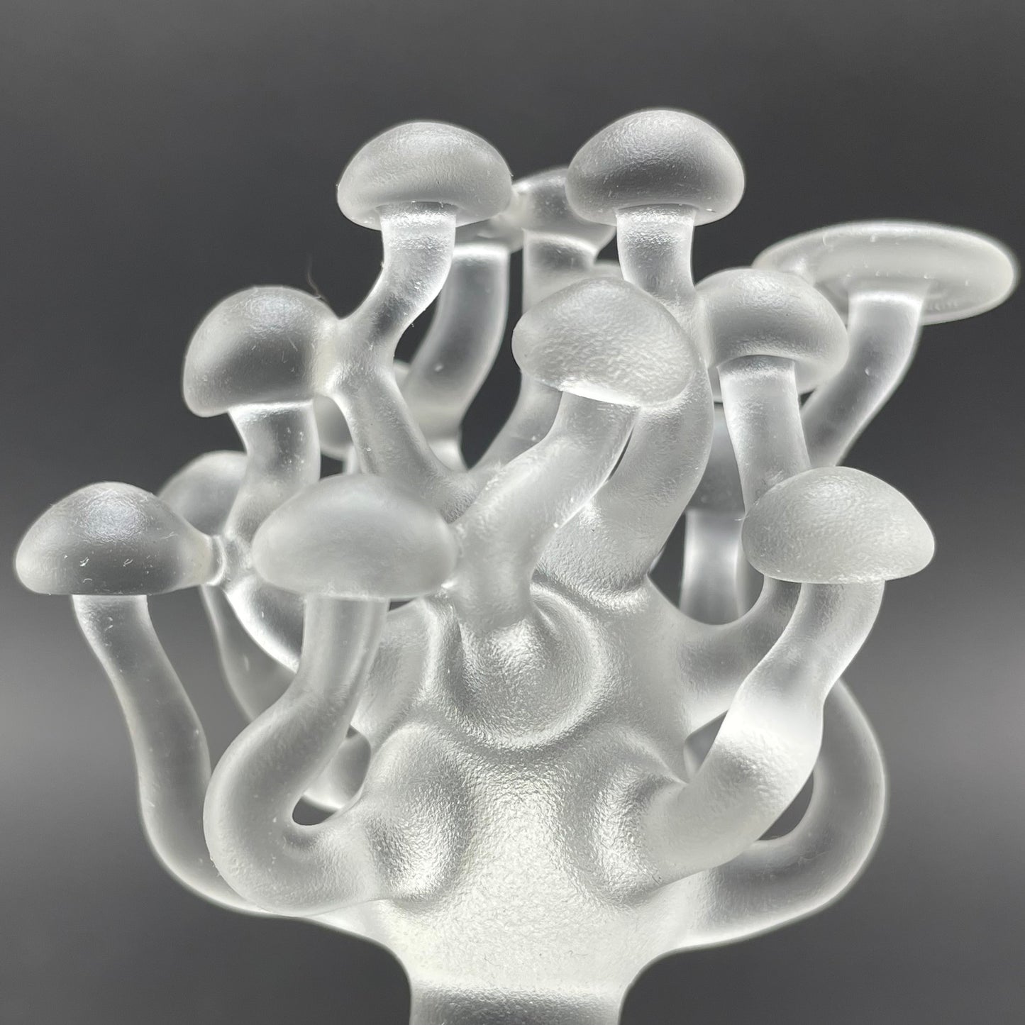 small glass mushroom sculpture