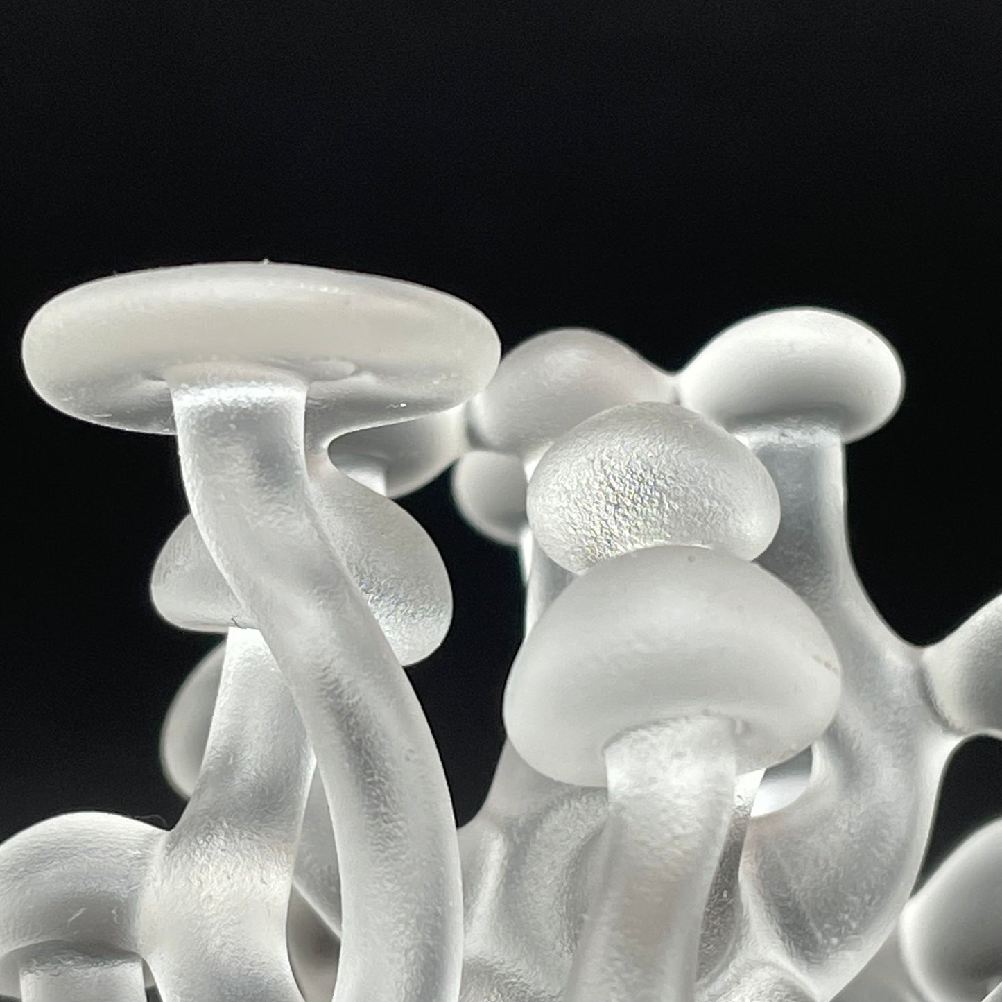 small glass mushroom sculpture