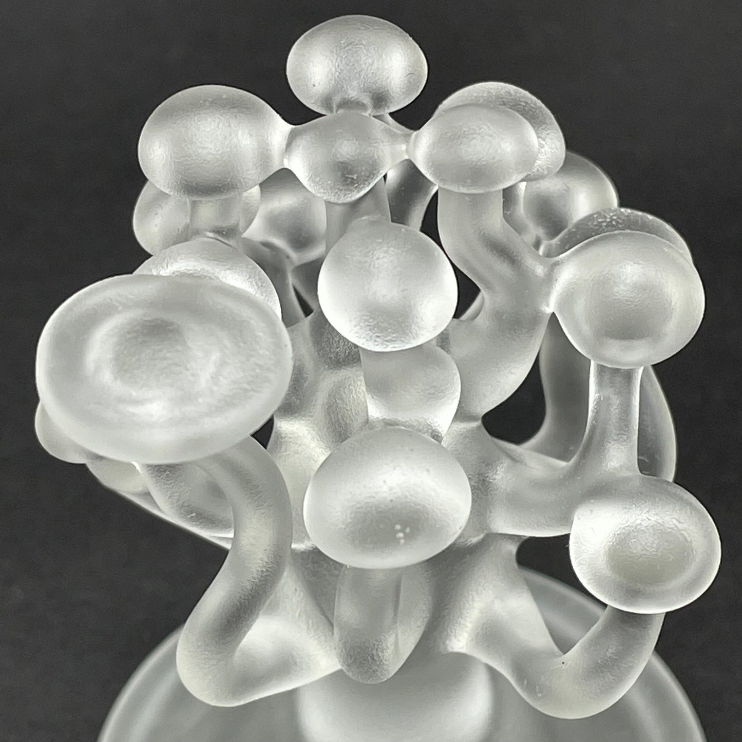 small glass mushroom sculpture