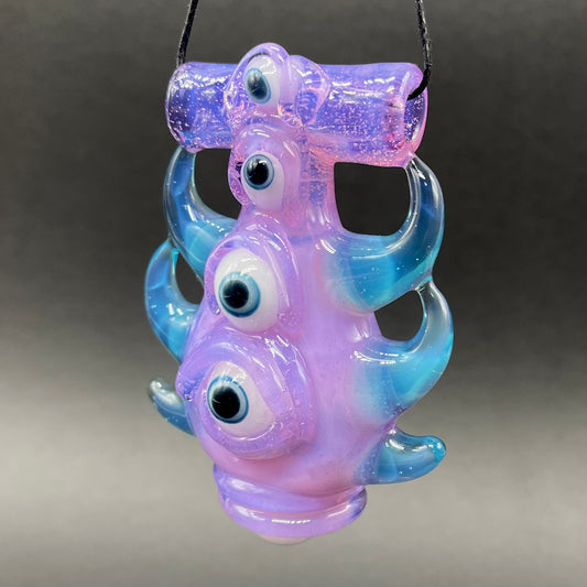 Pink slime evil eye pendant