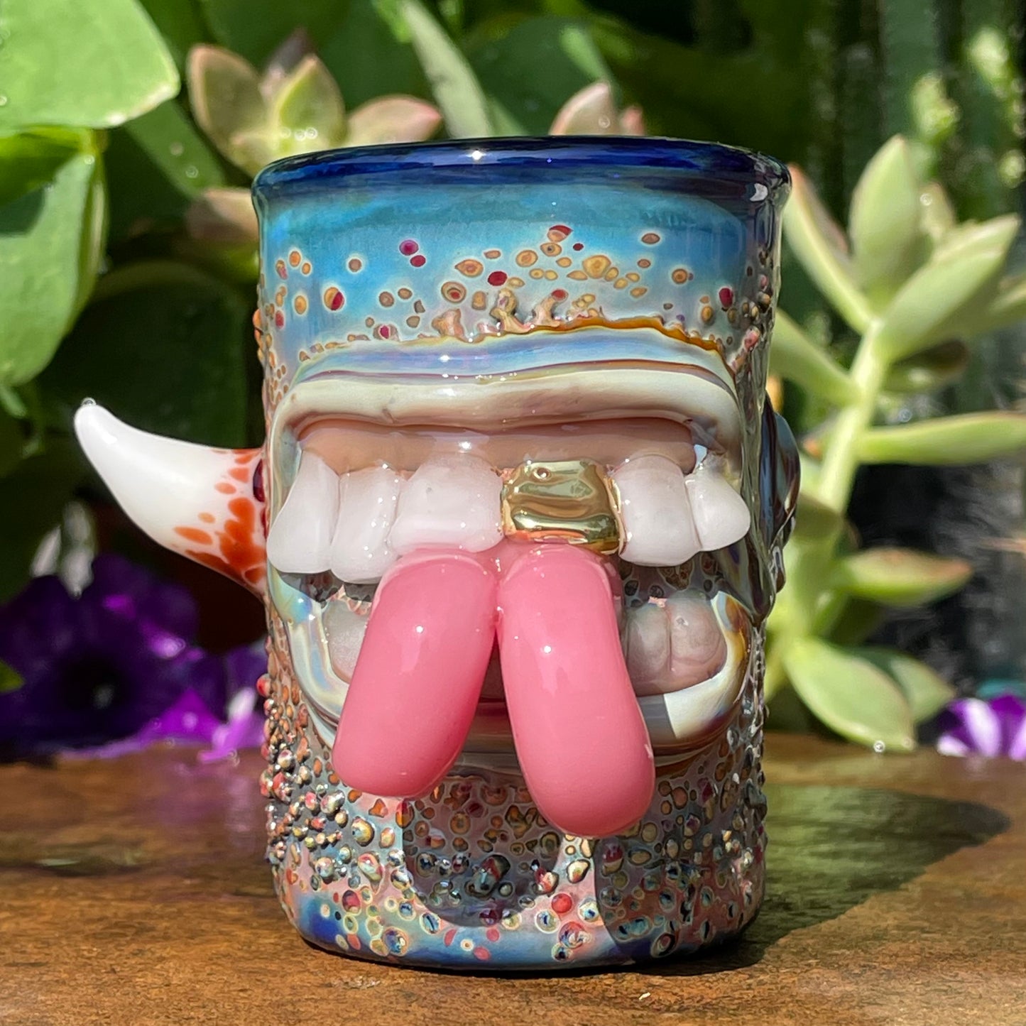 Forked tongue shot glass