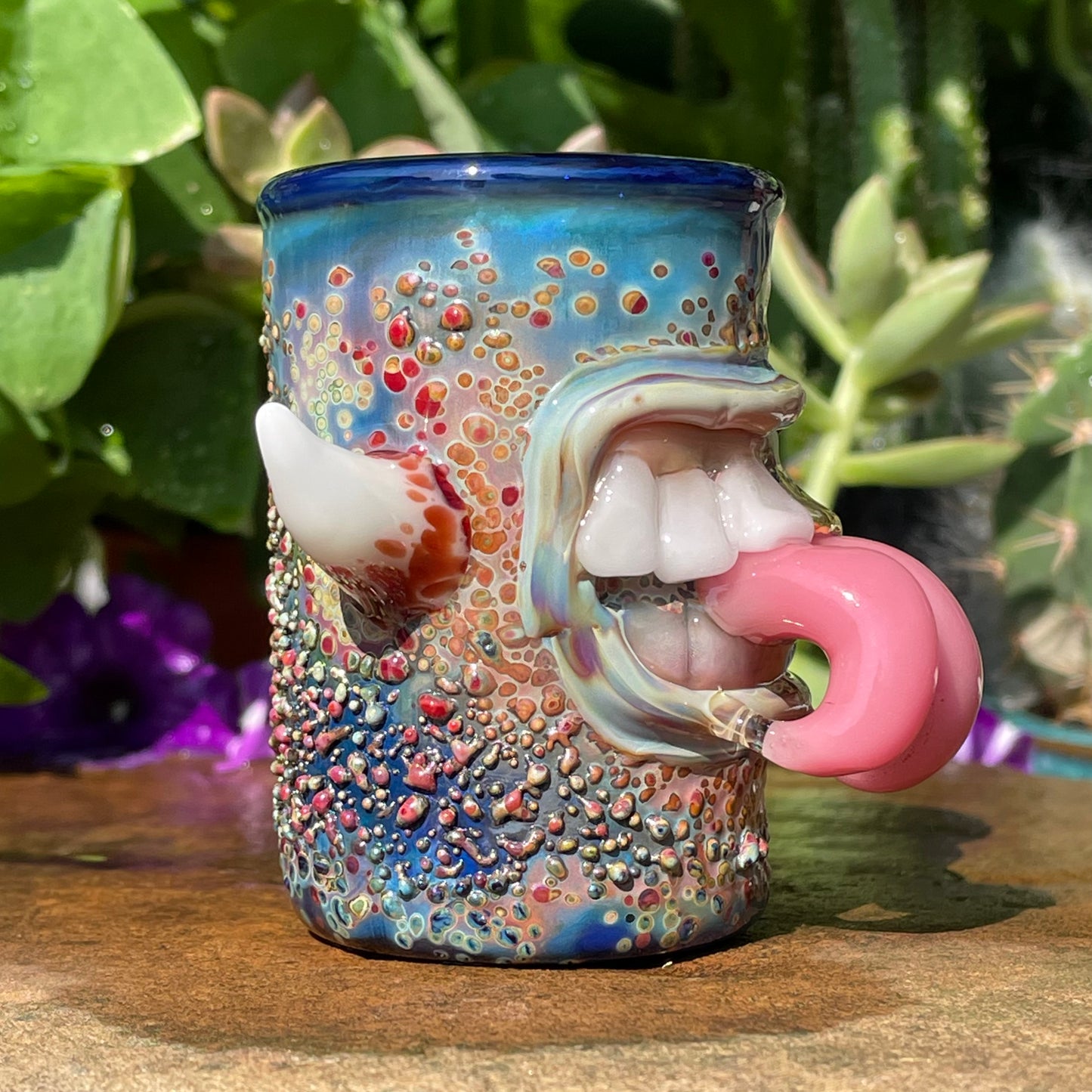 Forked tongue shot glass