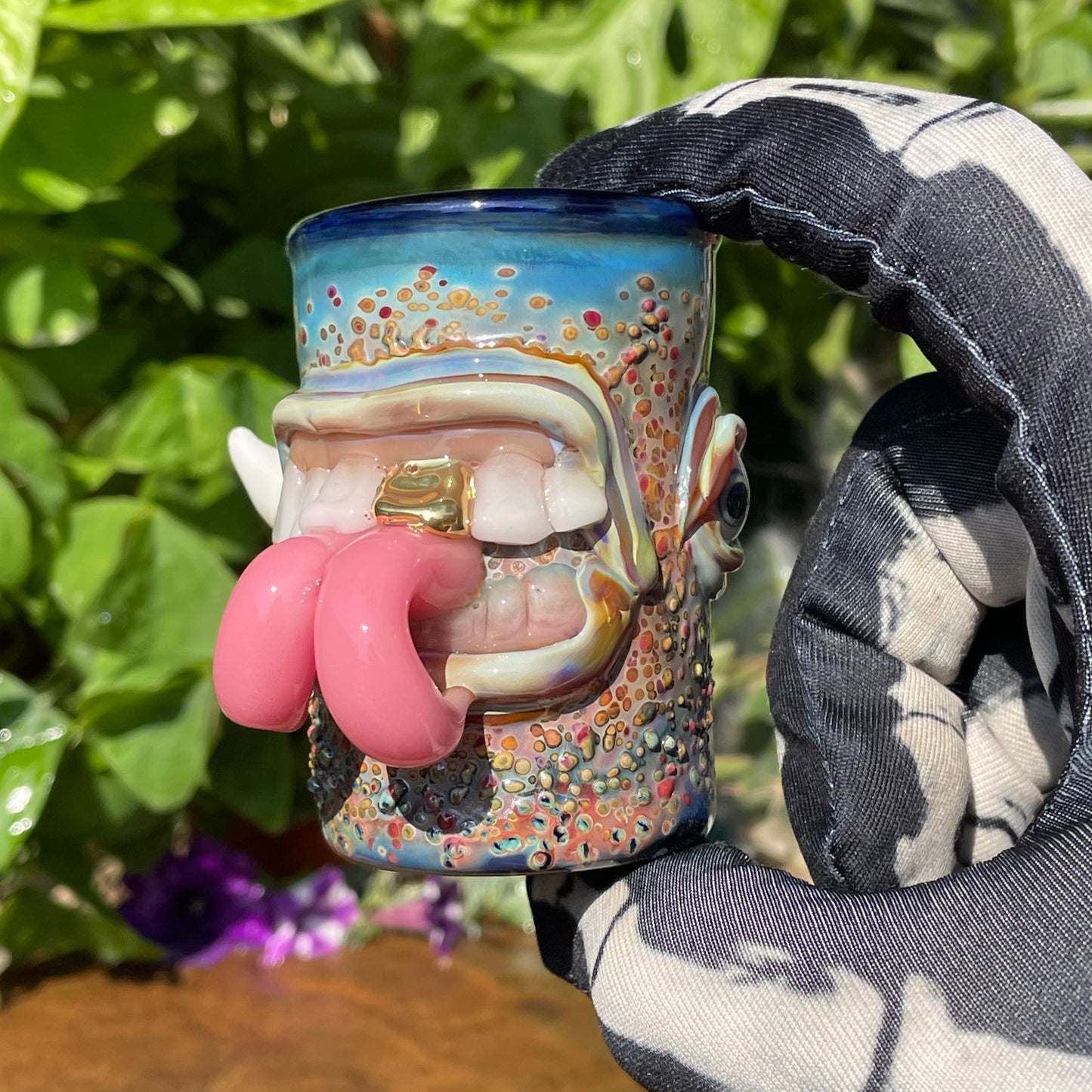 Forked tongue shot glass