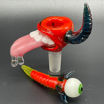 14mm red blacklight reactive slide set with tongue and horn