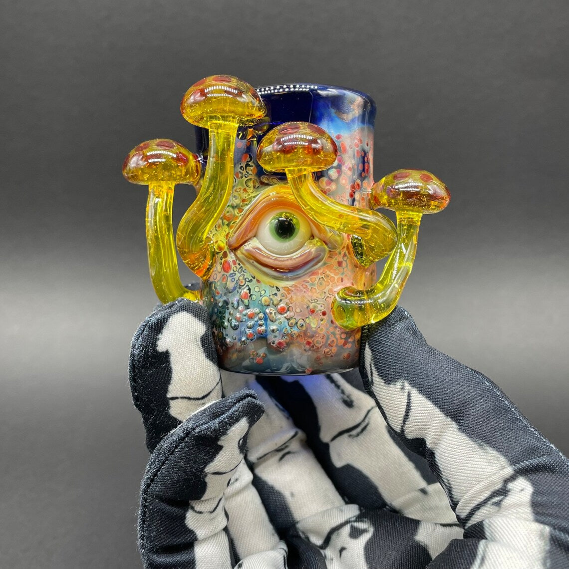 Yellow mushroom shot glass