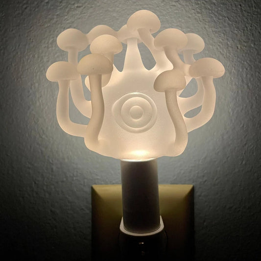 Large Mushroom, frosted clear glass led night light. #1