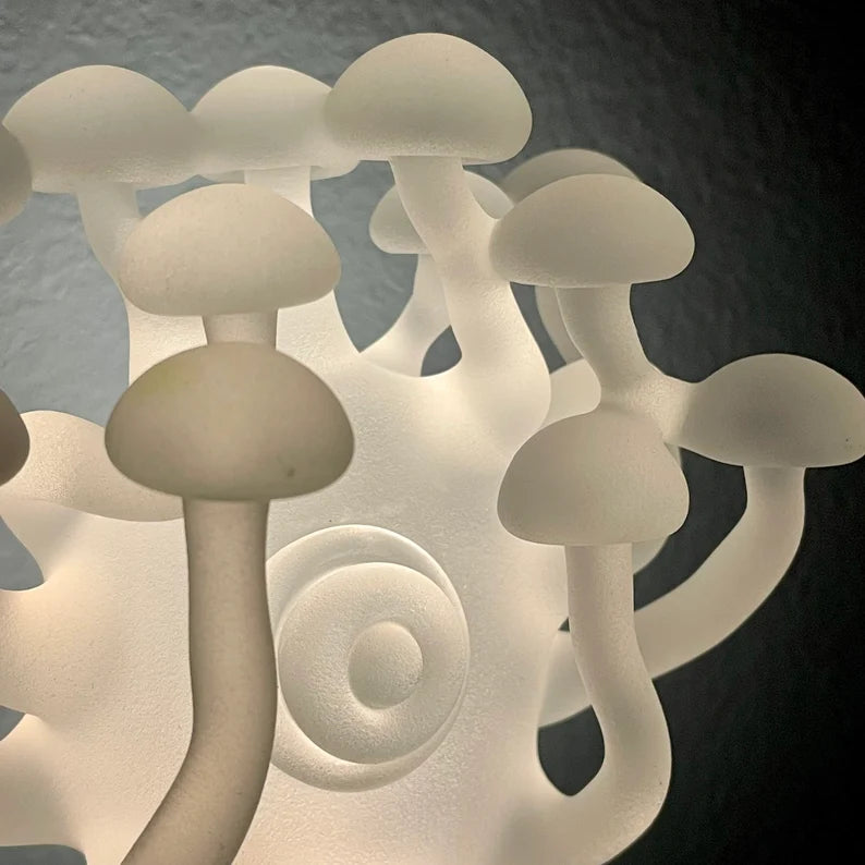 Large Mushroom, frosted clear glass led night light. #1