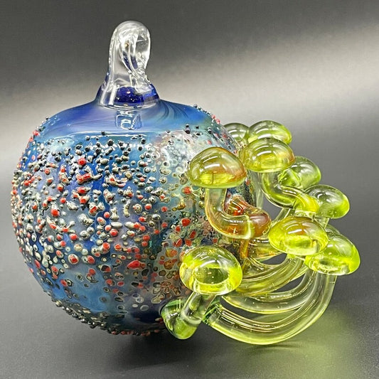 Green mushroom cluster ornament