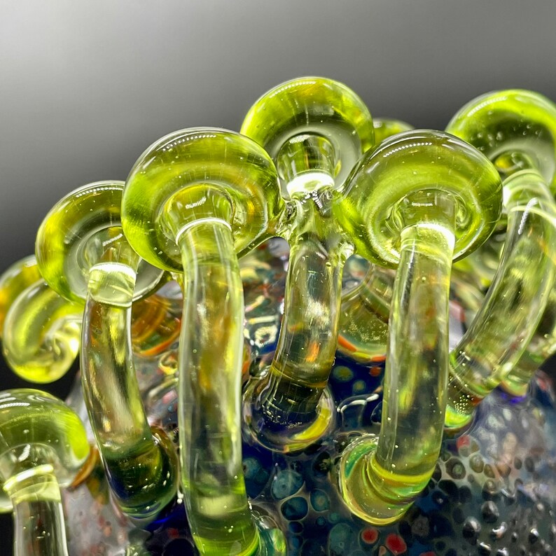 Green mushroom cluster ornament