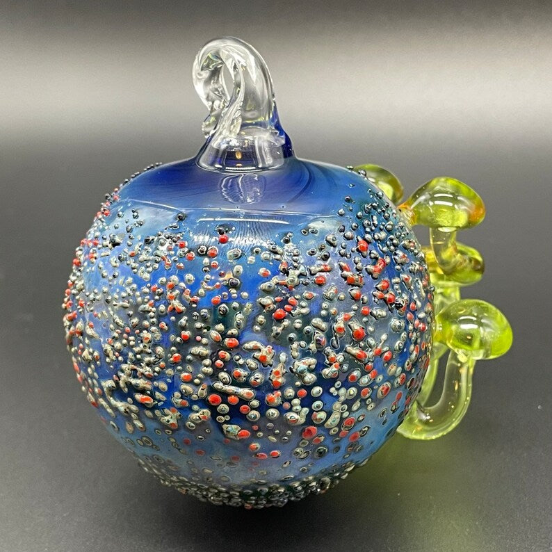 Green mushroom cluster ornament