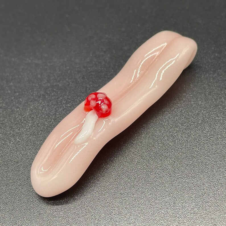 Glass mushroom Tongue pendant
