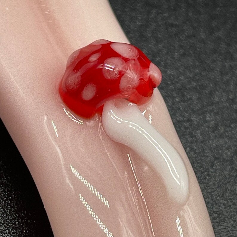 Glass mushroom Tongue pendant