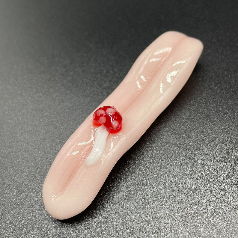 Glass mushroom Tongue pendant