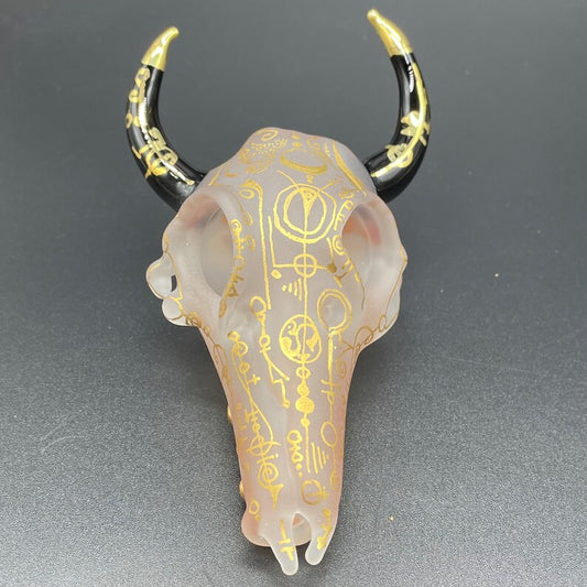 Mystical Gold rune bull skull